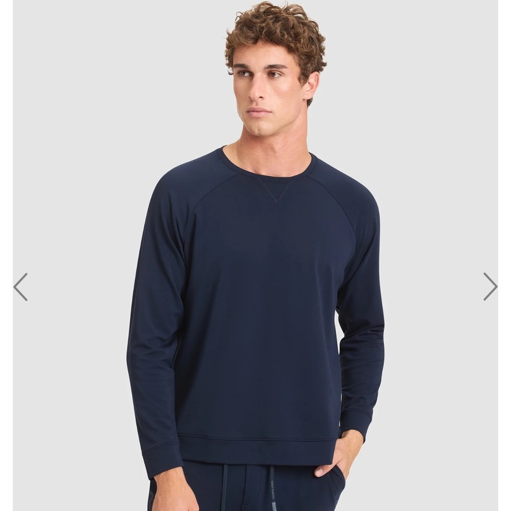Cozy Earth Men’s Bamboo Ultra-Soft Pullover Crew | NWT | Navy | L